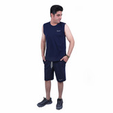 ست ورزشی مردانه شلوارک و رکابی حلقه ای نخی طرح نایک