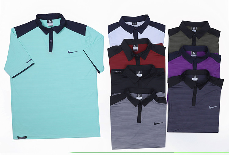 تیشرت مردانه میراژ یقه دار طرح نایک