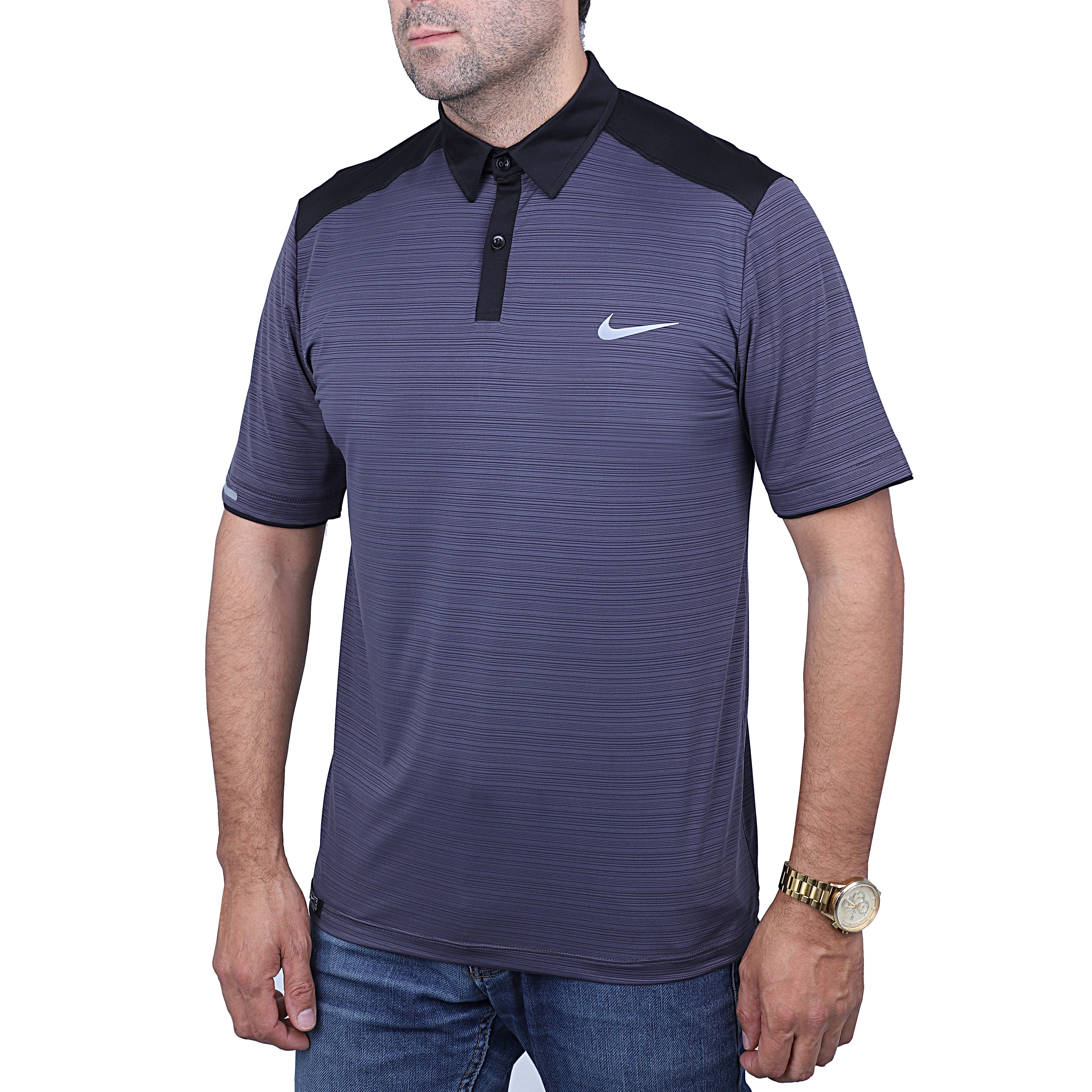 تیشرت مردانه میراژ یقه دار طرح نایک