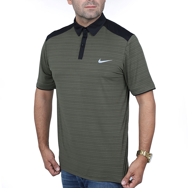 تیشرت مردانه میراژ یقه دار طرح نایک