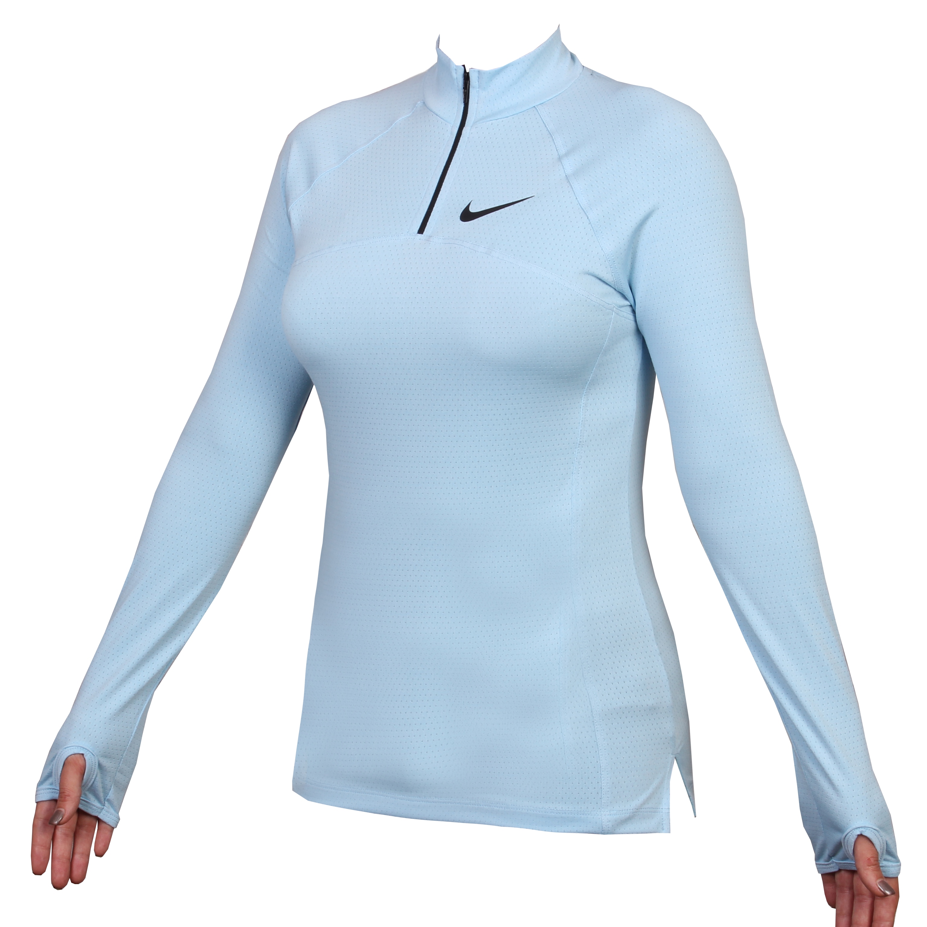 تیشرت زنانه نیم زیپ آستین بلند سوزنی